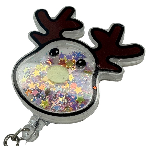 Reindeer Badge Reel Holder Christmas Holiday Gift Idea - Picture 7 of 7